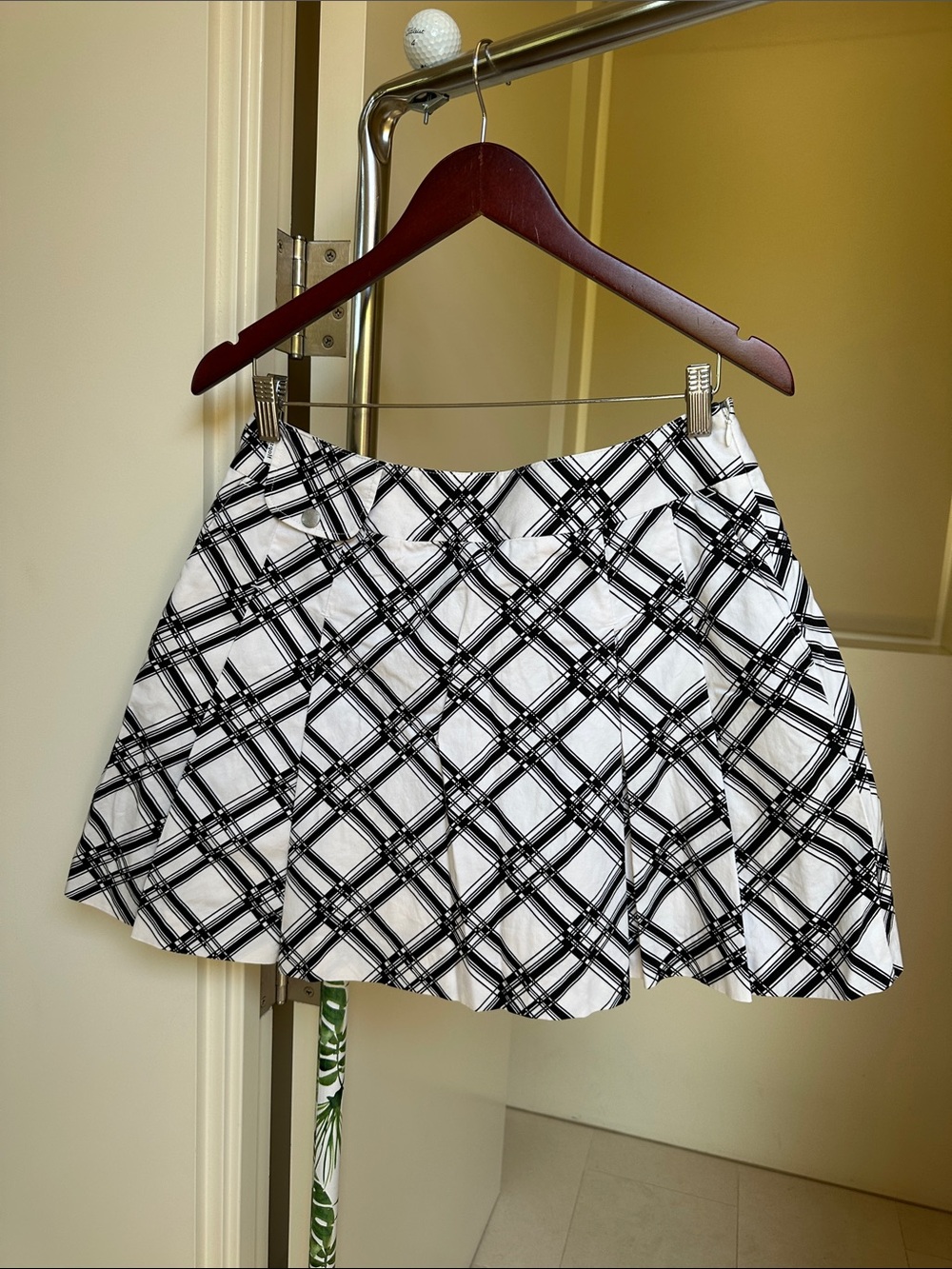 Black & White Plaid Circle Skirt